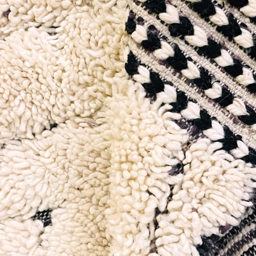 Moroccan custom rug from Beni Ourain, Wool, Off-white
