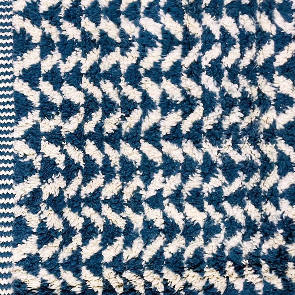 Moroccan custom rug from Beni Ourain, Wool, Blue