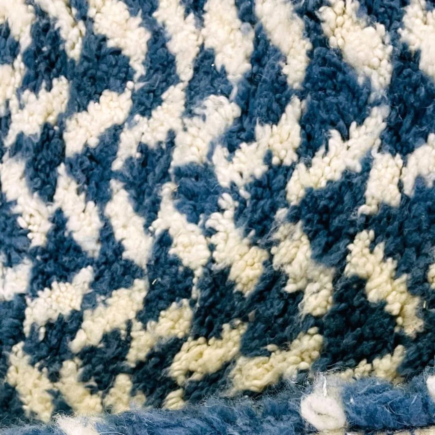Moroccan custom rug from Beni Ourain, Wool, Blue
