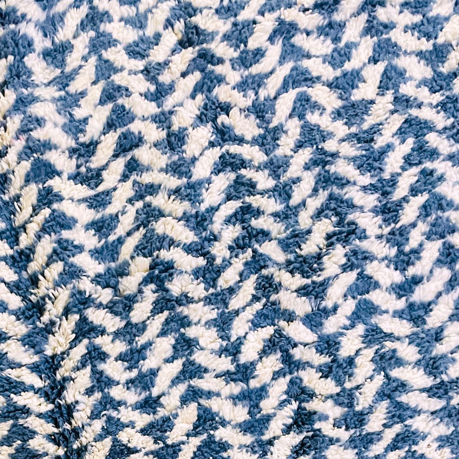 Moroccan custom rug from Beni Ourain, Wool, Blue