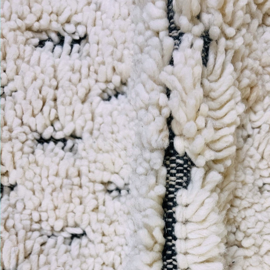 Moroccan custom rug from Beni Ourain, Wool, White