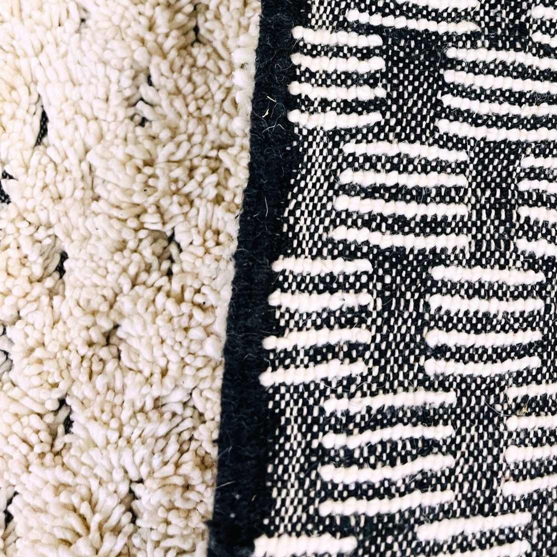 Moroccan custom rug from Beni Ourain, Wool, White