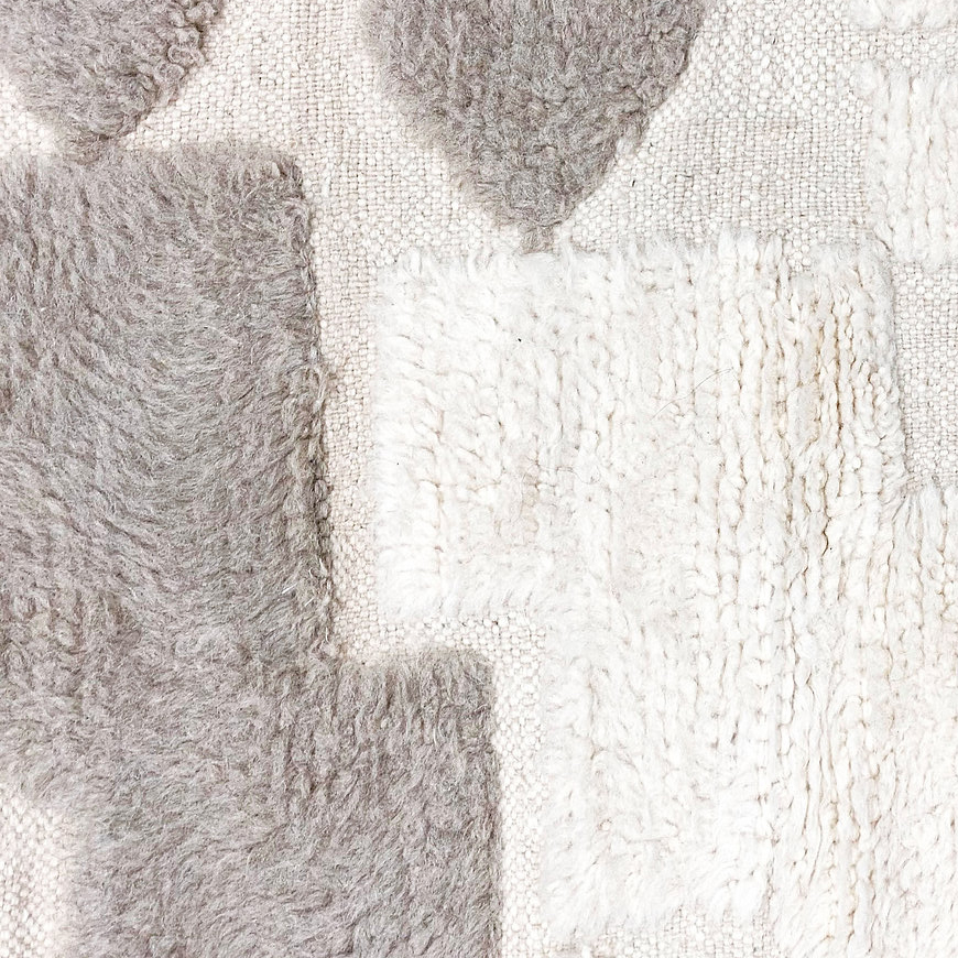 Moroccan custom rug from Beni Ourain, Wool, White