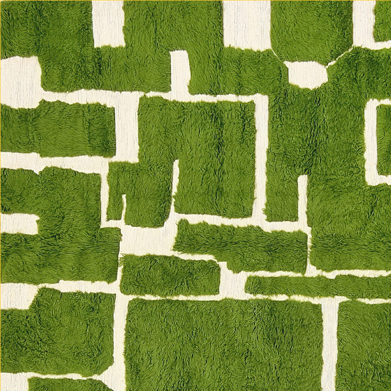 Moroccan custom rug from Beni Ourain, Wool, Green