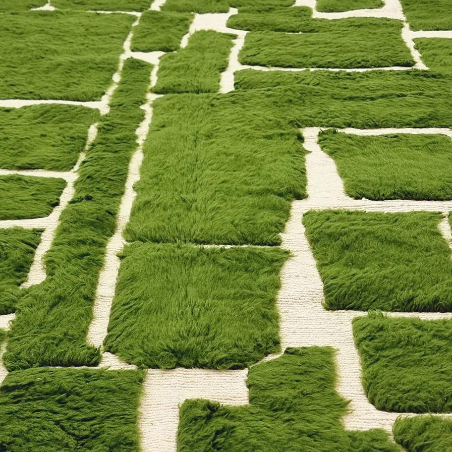 Moroccan custom rug from Beni Ourain, Wool, Green
