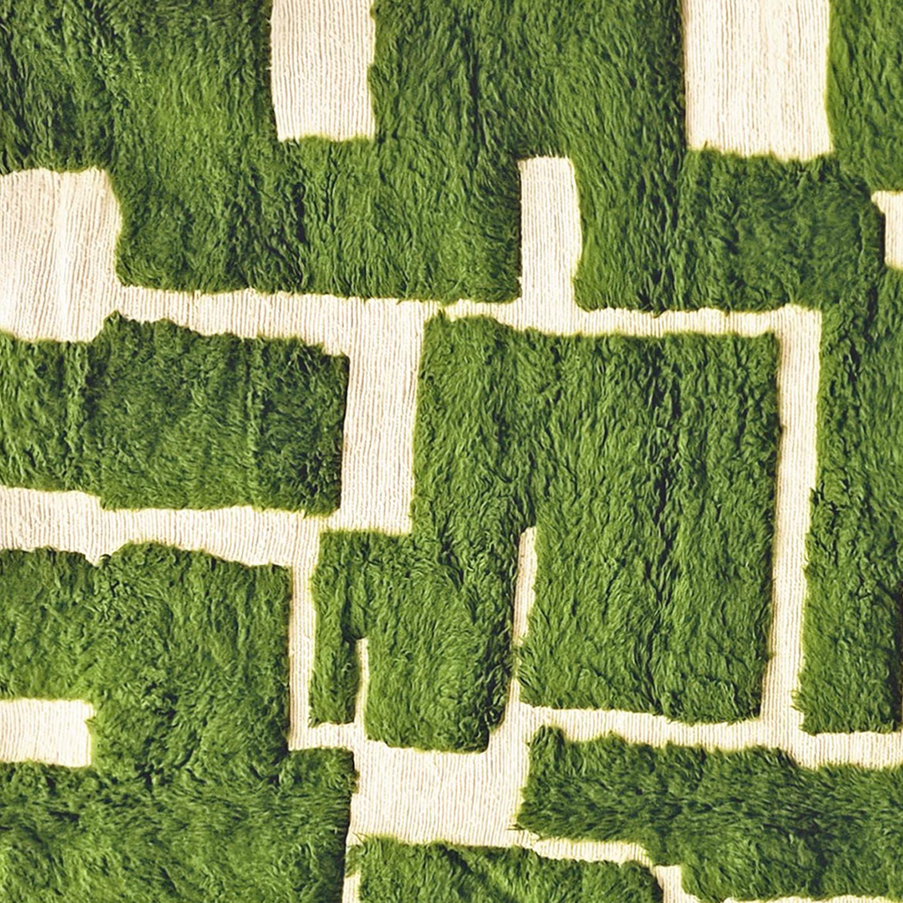 Moroccan custom rug from Beni Ourain, Wool, Green