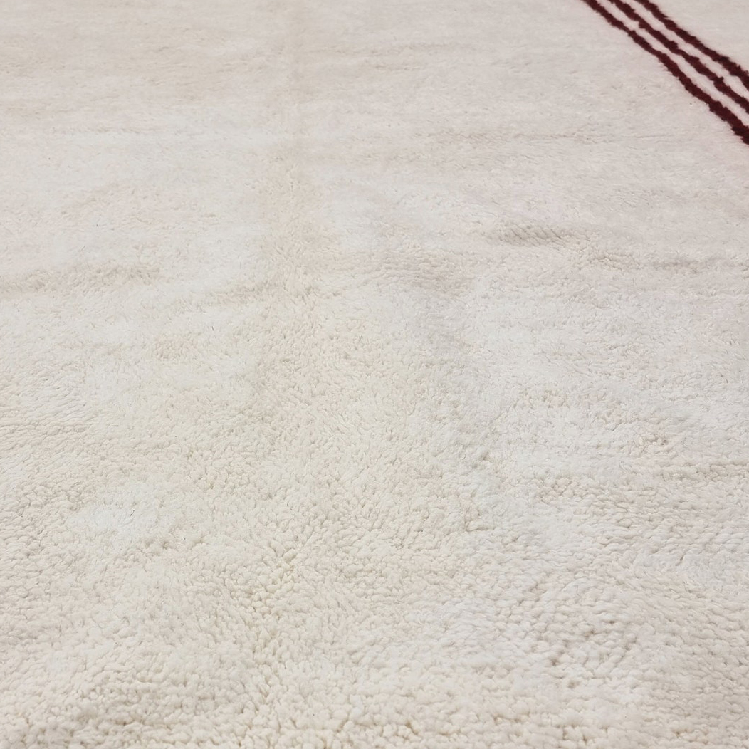 Moroccan custom rug from Beni Ourain, Wool, Off-white