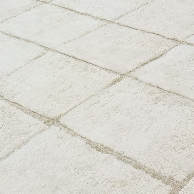 Moroccan custom rug from Beni Ourain, Wool, Off-white