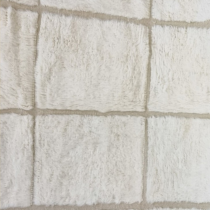 Moroccan custom rug from Beni Ourain, Wool, Off-white