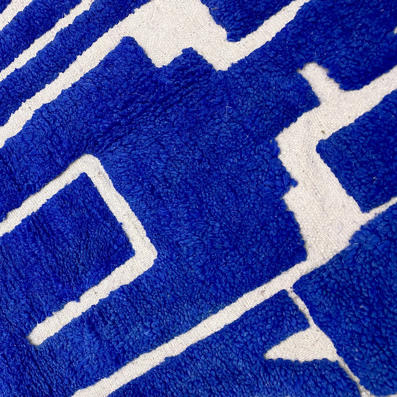 Moroccan custom rug from Beni Ourain, Wool and Wool, Blue
