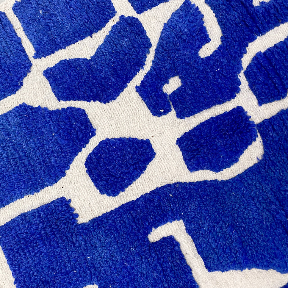 Moroccan custom rug from Beni Ourain, Wool and Wool, Blue