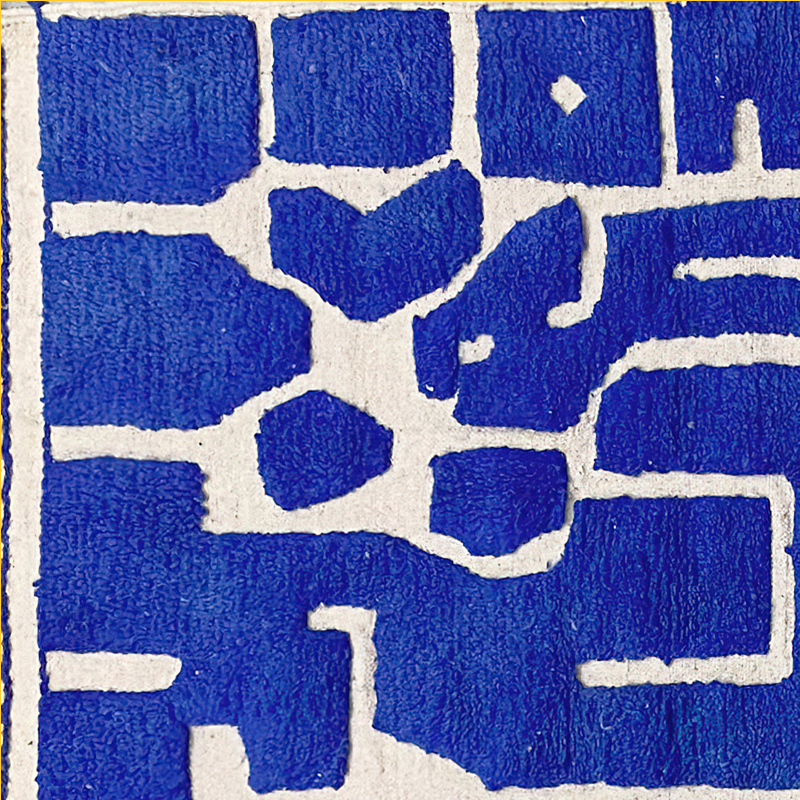 Moroccan custom rug from Beni Ourain, Wool and Wool, Blue