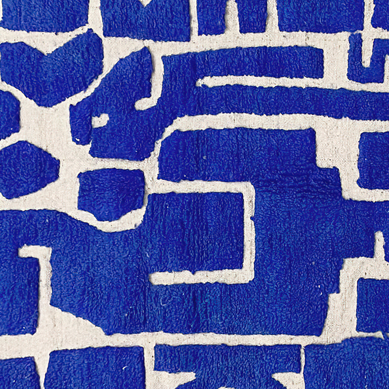 Moroccan custom rug from Beni Ourain, Wool and Wool, Blue
