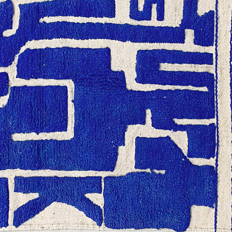 Moroccan custom rug from Beni Ourain, Wool and Wool, Blue
