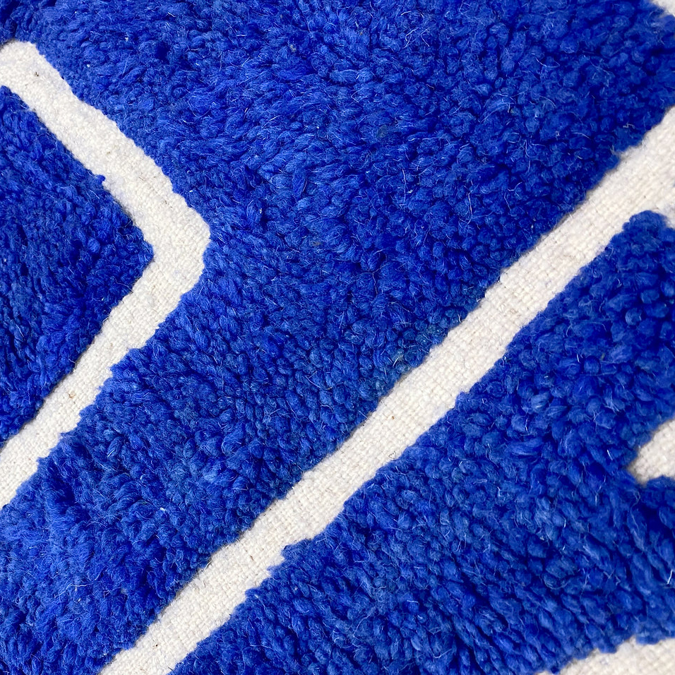Moroccan custom rug from Beni Ourain, Wool and Wool, Blue