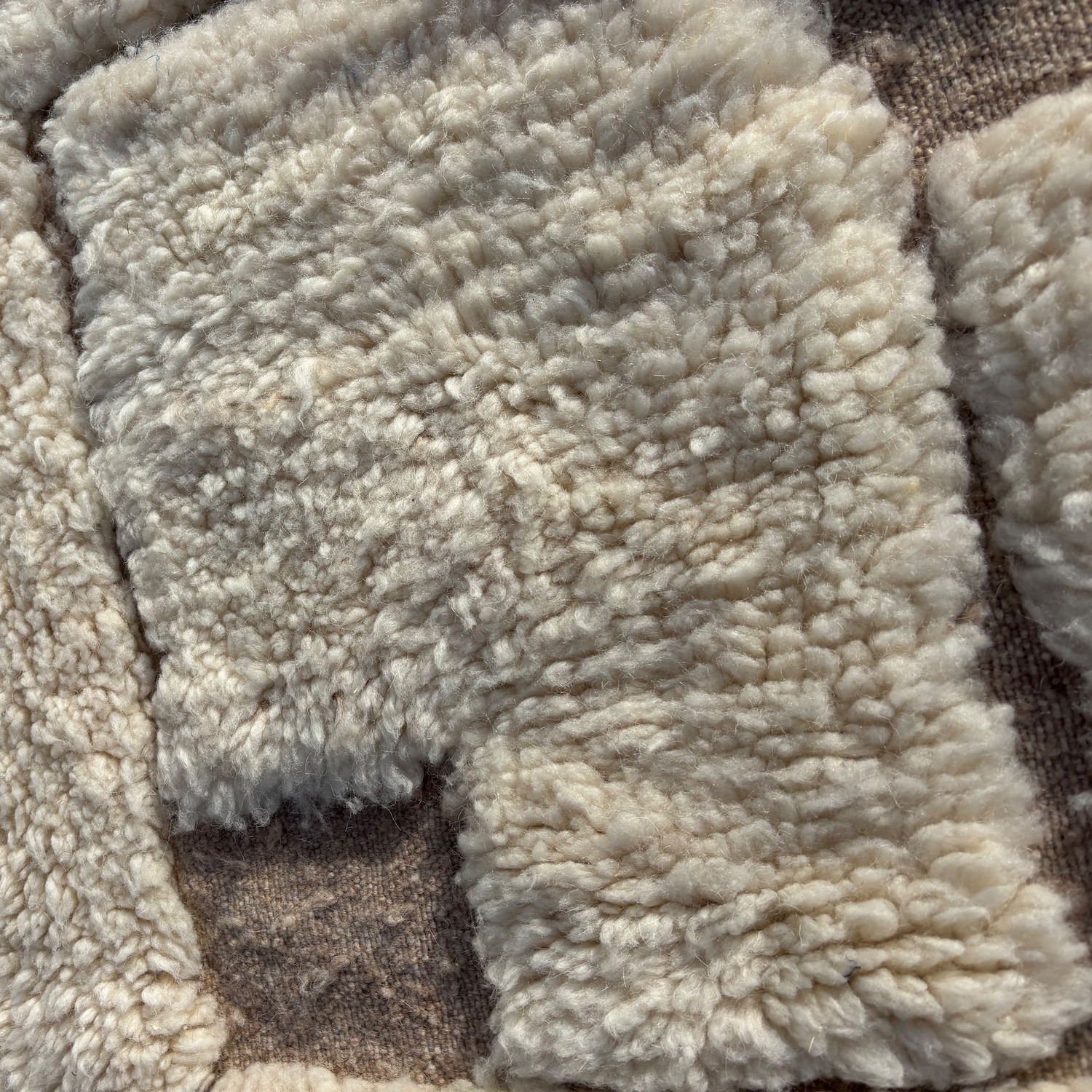 Moroccan custom rug from Beni Ourain, Wool, Off-white