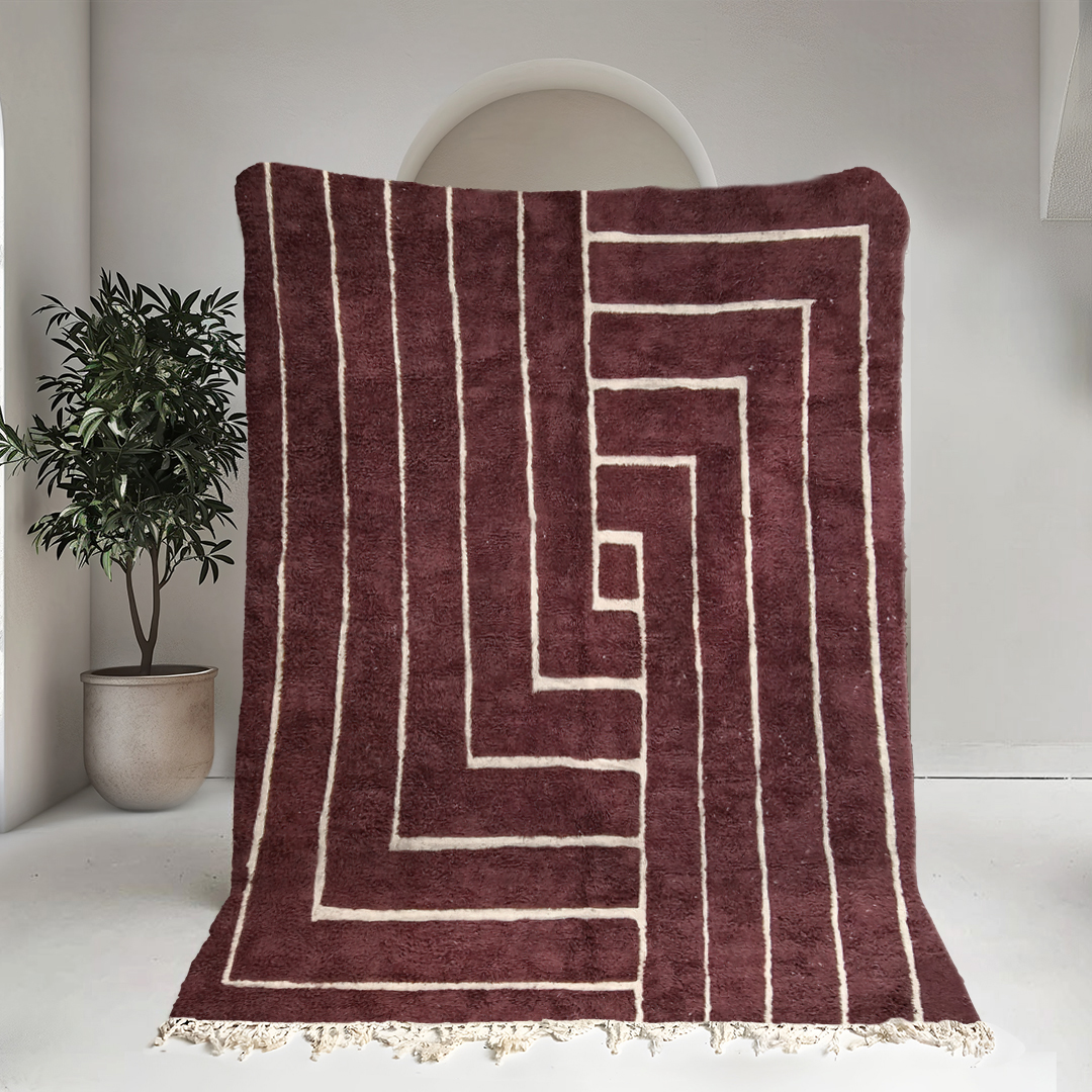 Moroccan custom rug from Beni Ourain, Wool, Brown