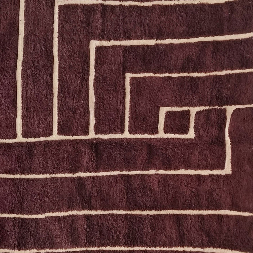 Moroccan custom rug from Beni Ourain, Wool, Brown