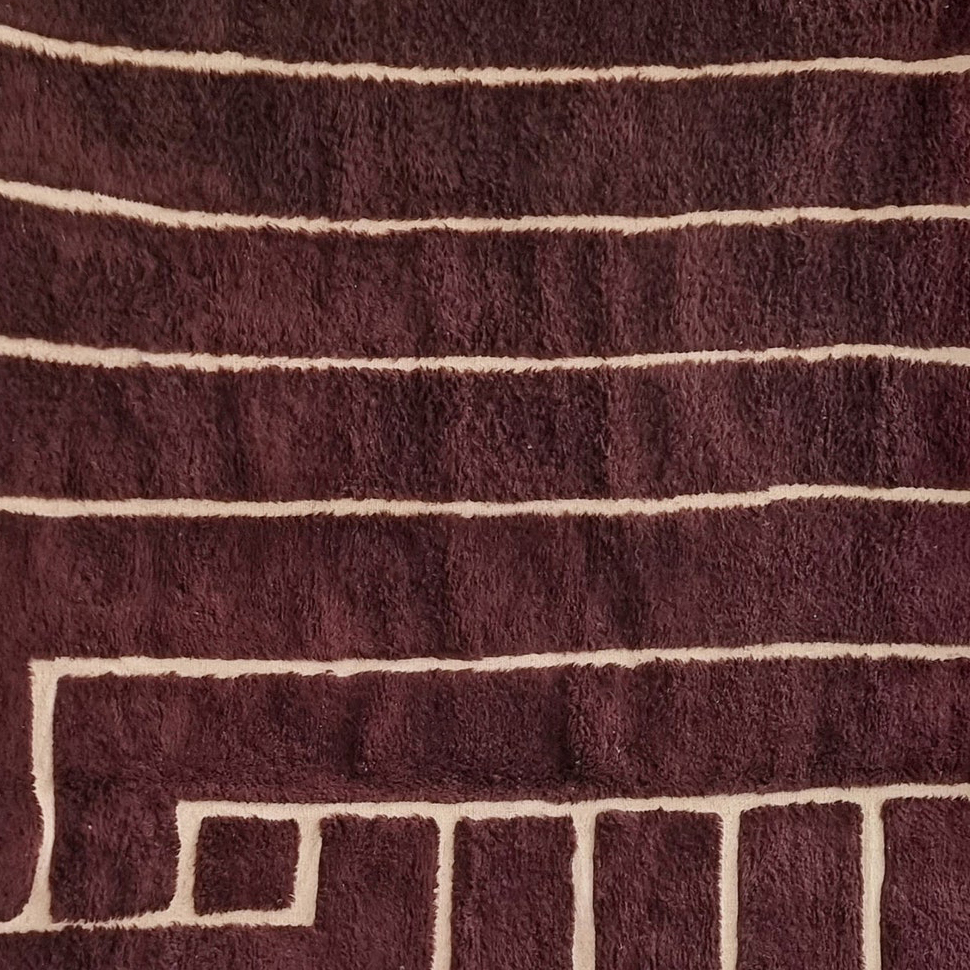 Moroccan custom rug from Beni Ourain, Wool, Brown