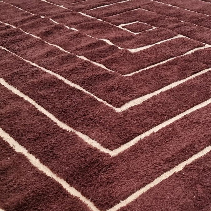 Moroccan custom rug from Beni Ourain, Wool, Brown