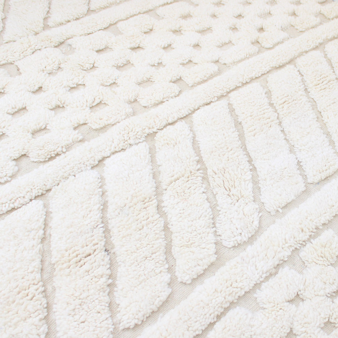 Moroccan custom rug from Beni Ourain, Wool, White