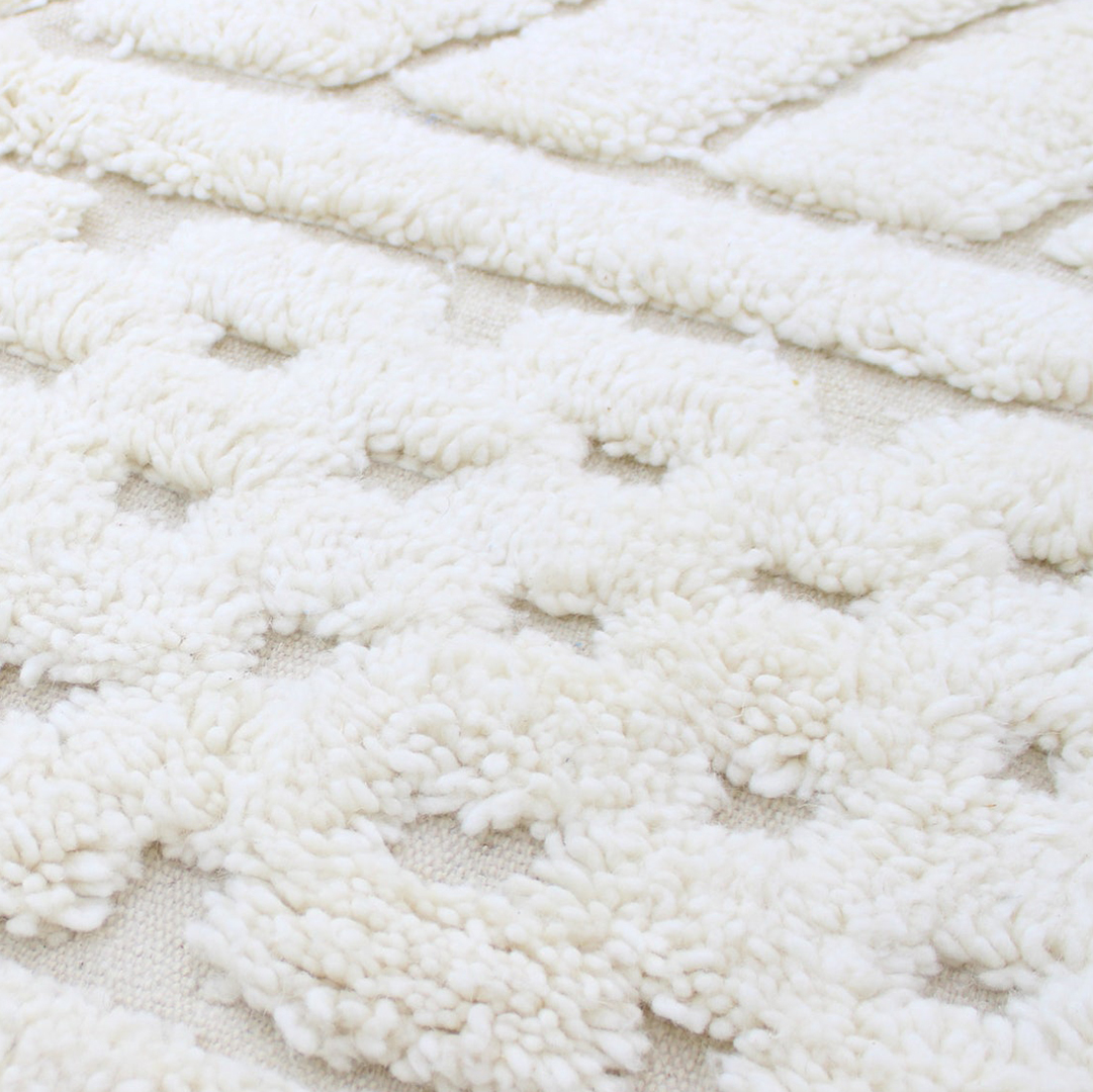 Moroccan custom rug from Beni Ourain, Wool, White