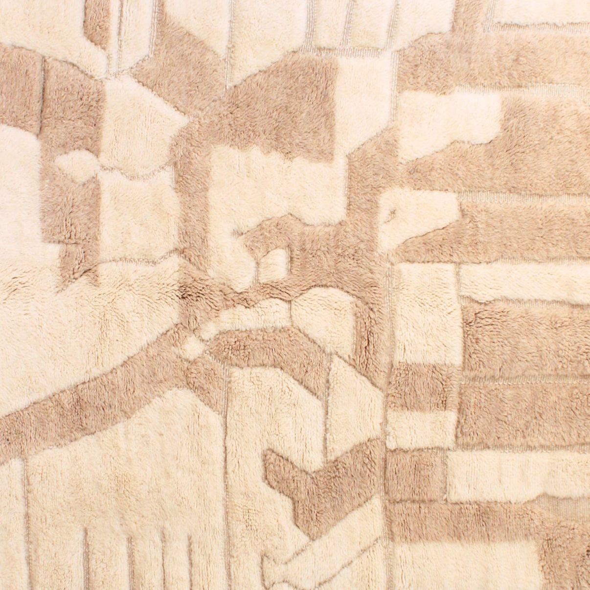 Moroccan custom rug from Beni Ourain, Beige