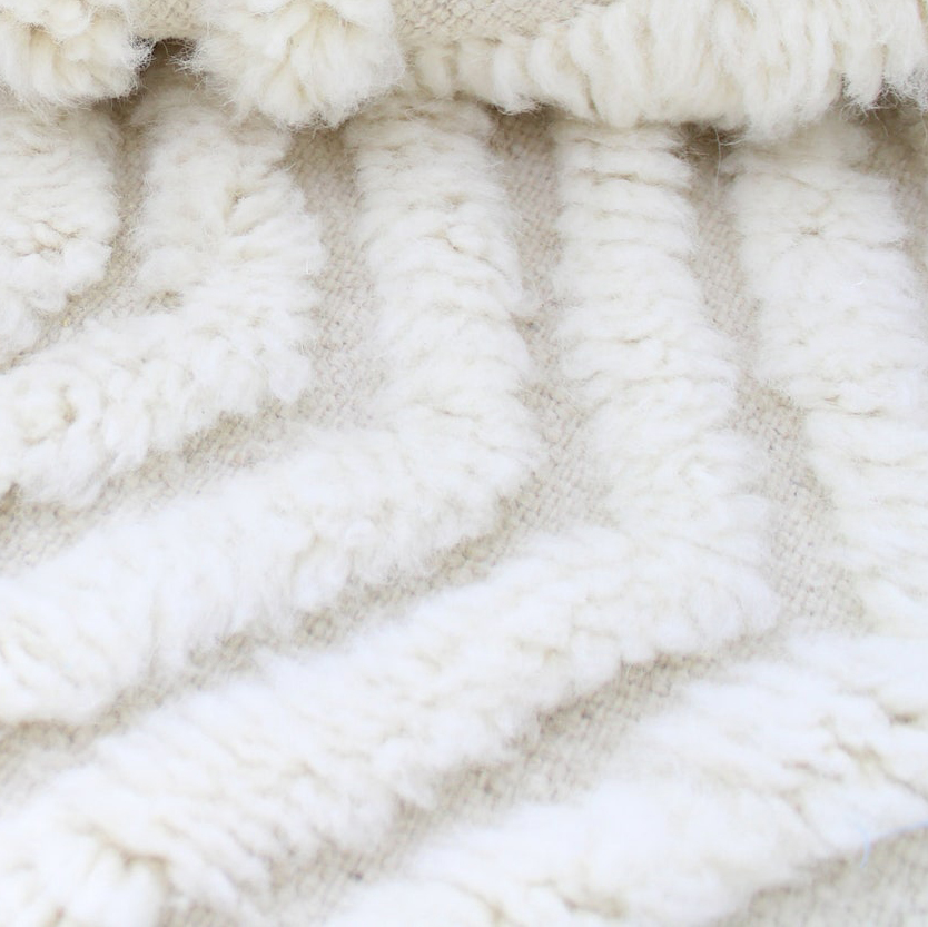 Moroccan custom rug from Beni Ourain, Wool, White