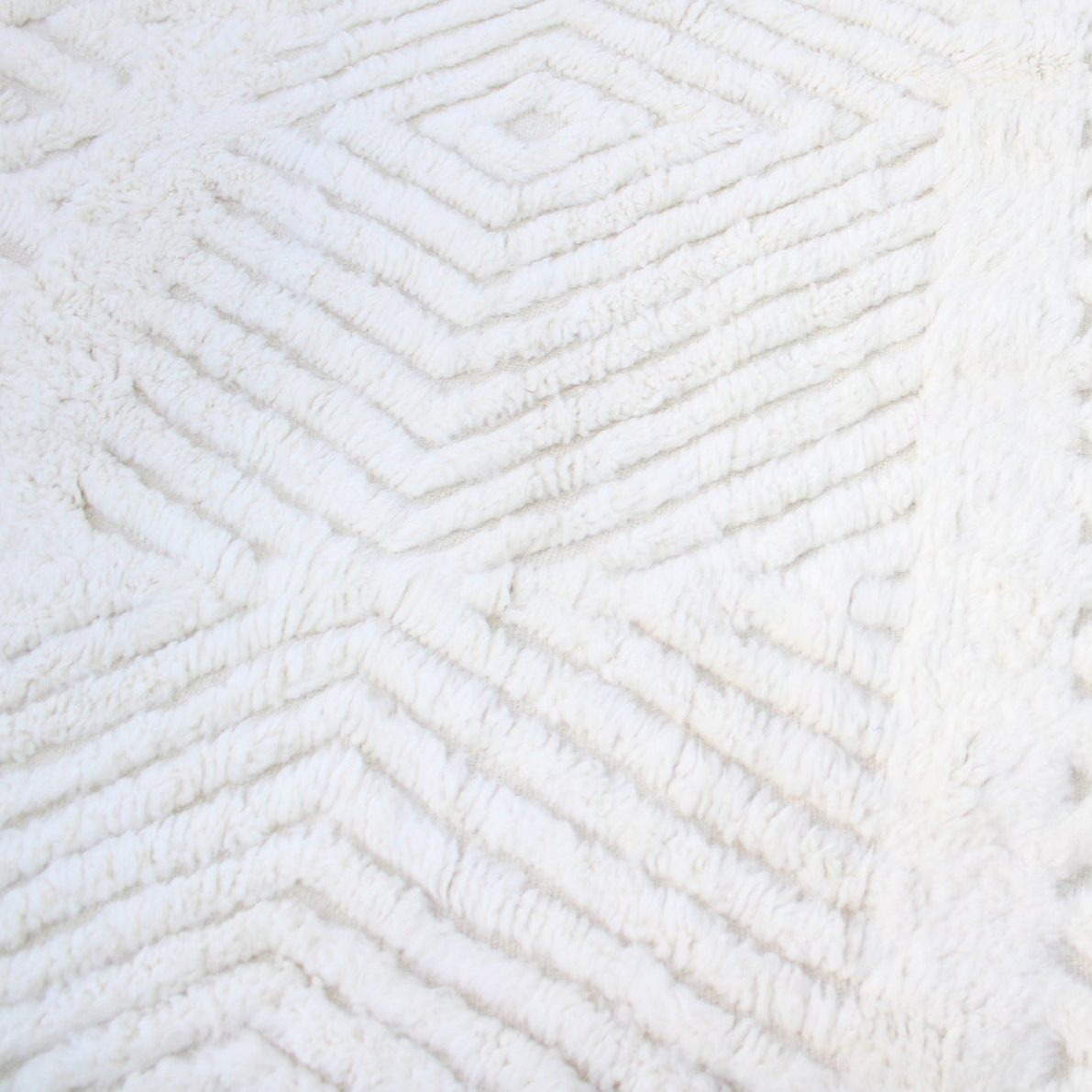 Moroccan custom rug from Beni Ourain, Wool, White