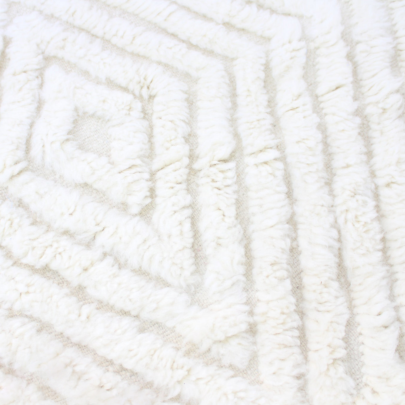 Moroccan custom rug from Beni Ourain, Wool, White