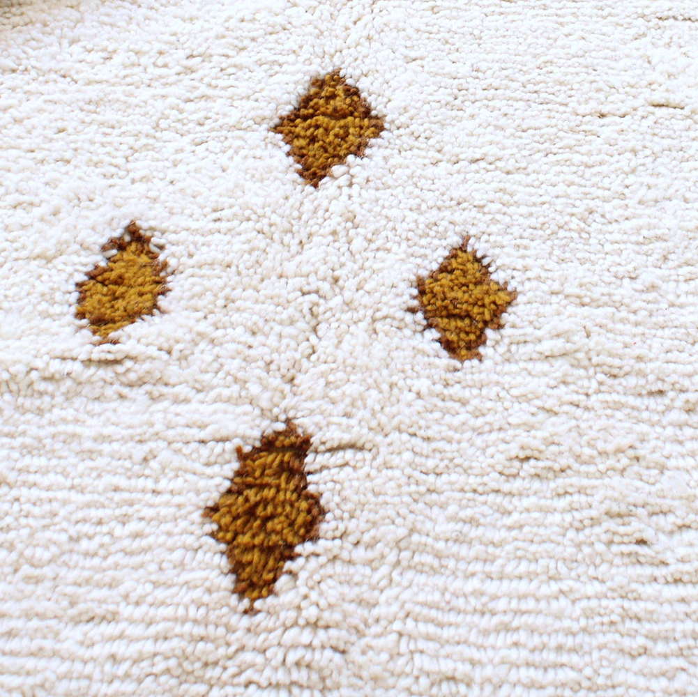 Moroccan custom rug from Beni Ourain, Wool, White