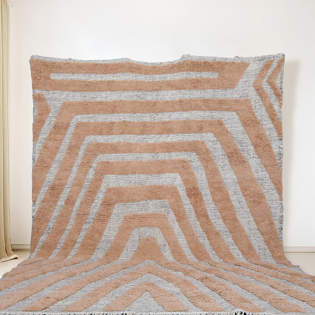 Moroccan custom rug from Beni Ourain, Wool, Brown