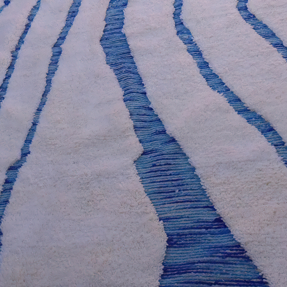 Moroccan custom rug from Beni Ourain, Wool, Blue