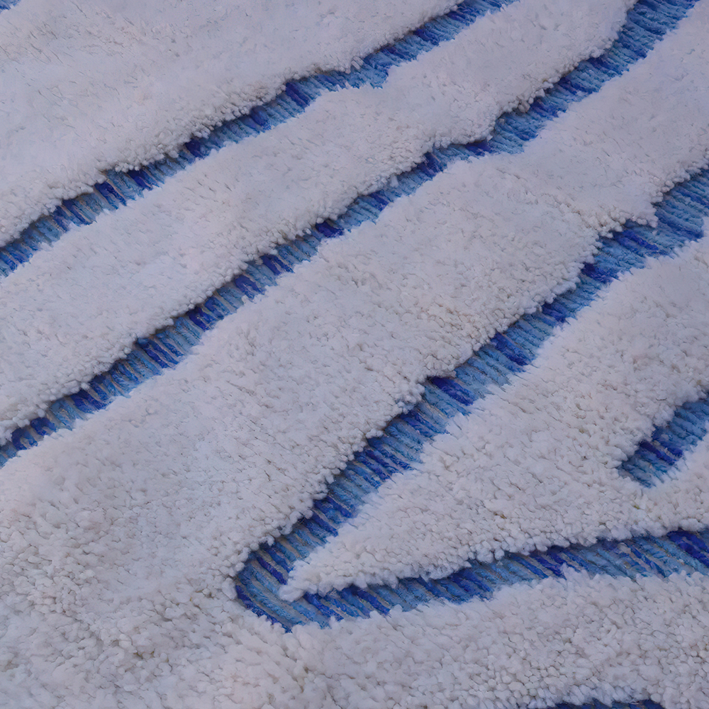 Moroccan custom rug from Beni Ourain, Wool, Blue