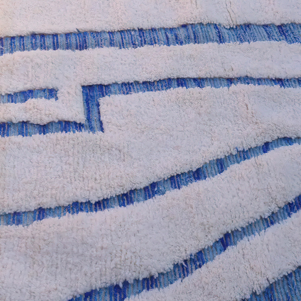 Moroccan custom rug from Beni Ourain, Wool, Blue