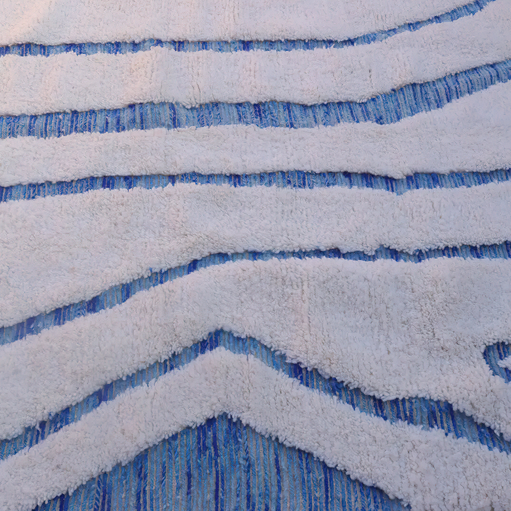 Moroccan custom rug from Beni Ourain, Wool, Blue