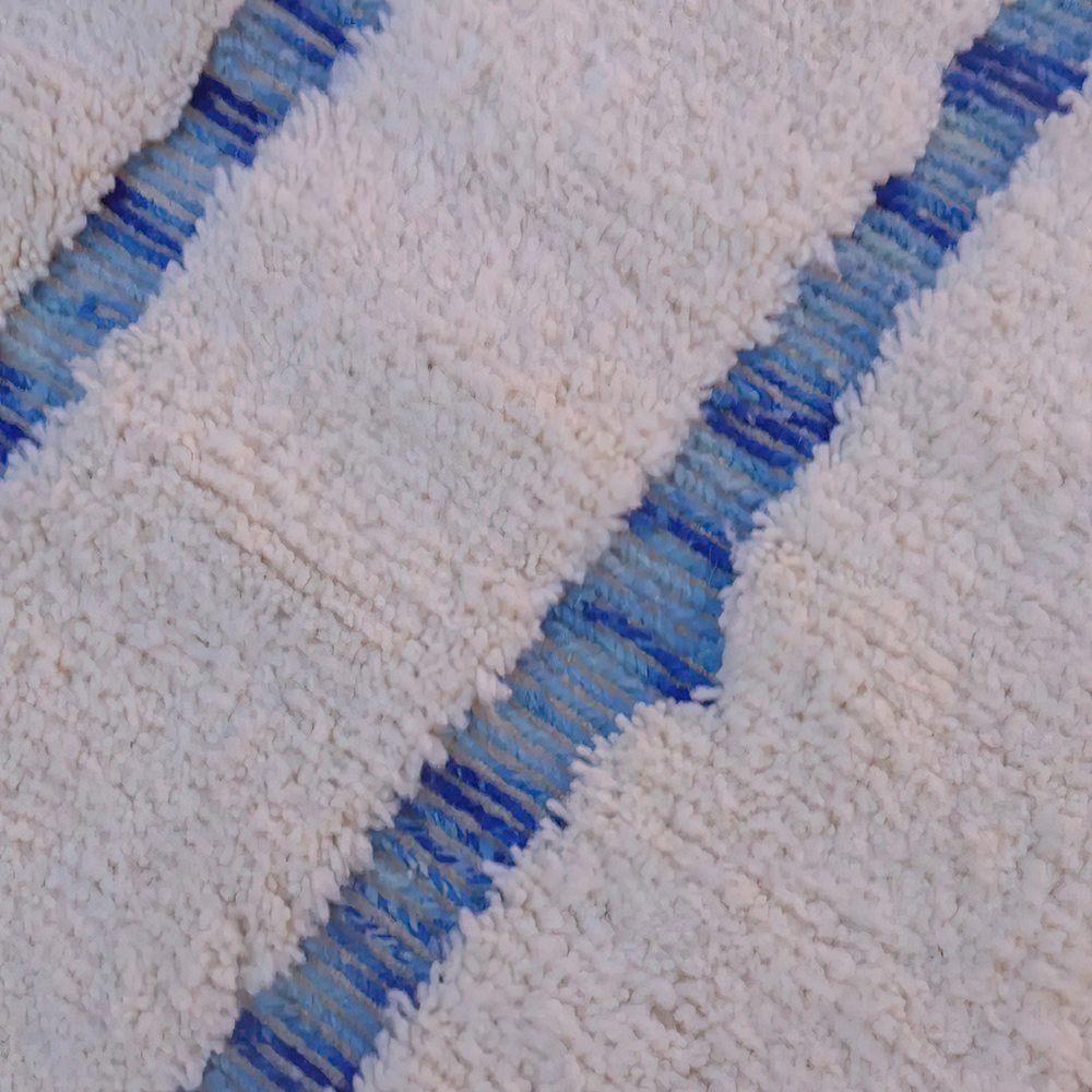 Moroccan custom rug from Beni Ourain, Wool, Blue