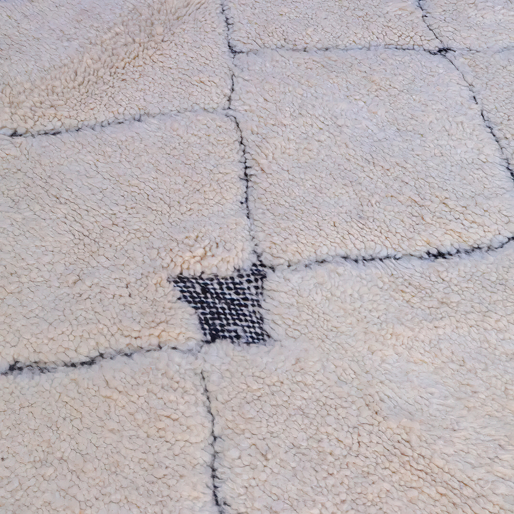 Moroccan custom rug from Beni Ourain, Wool, black and white