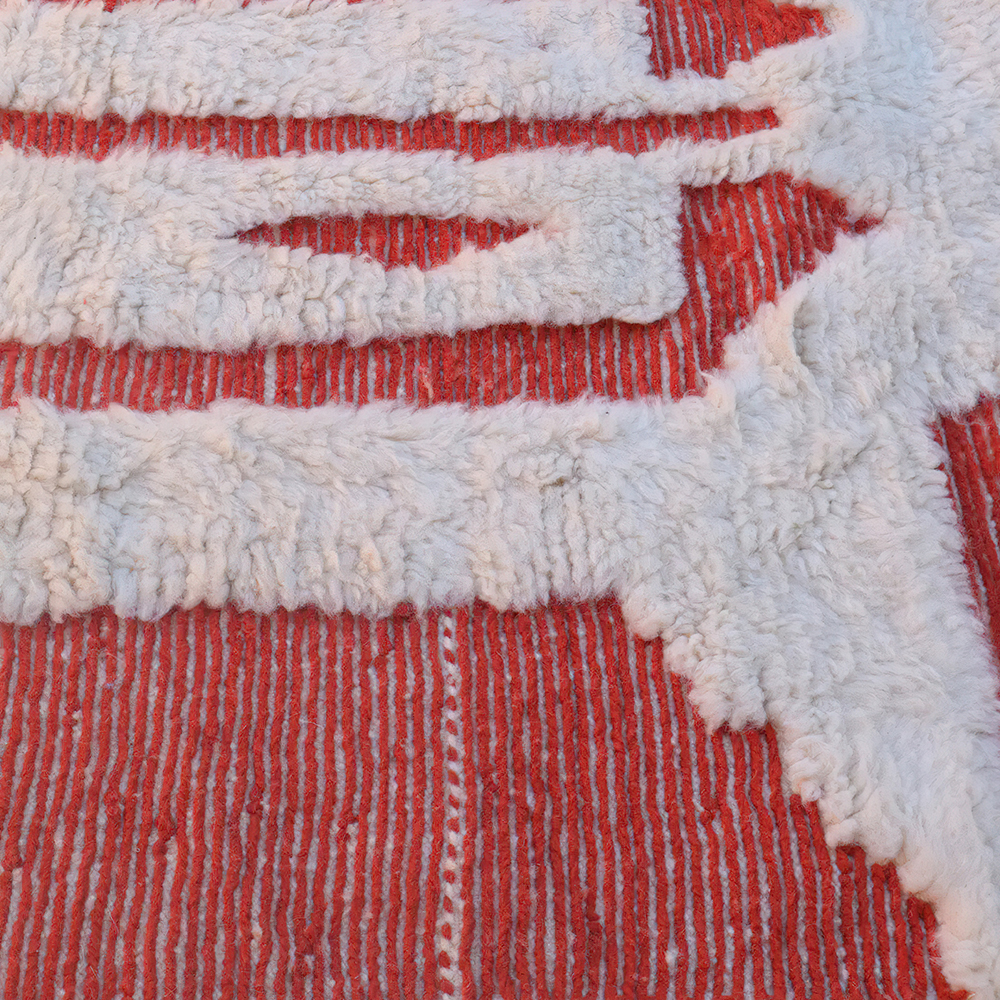 Moroccan custom rug from Beni Ourain, Wool, Red