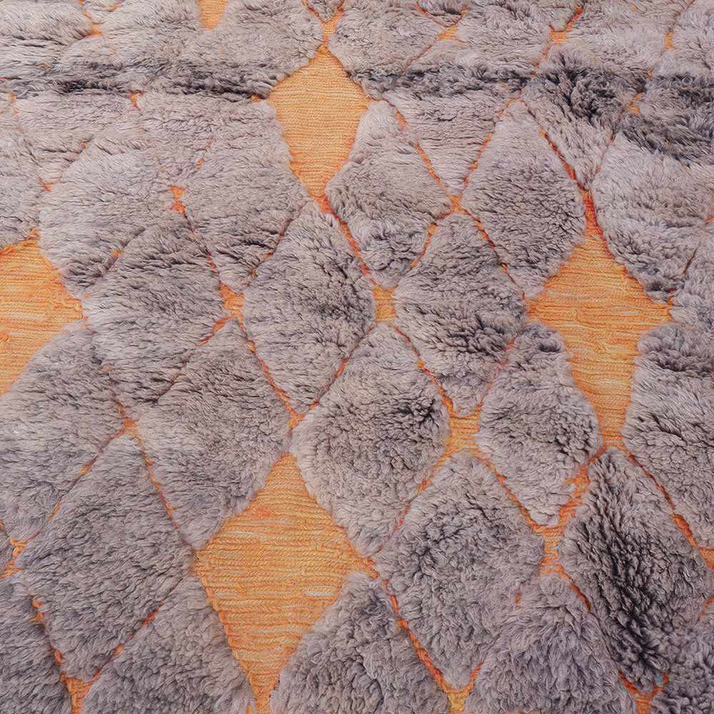 Moroccan custom rug from Beni Ourain, Wool, Gray
