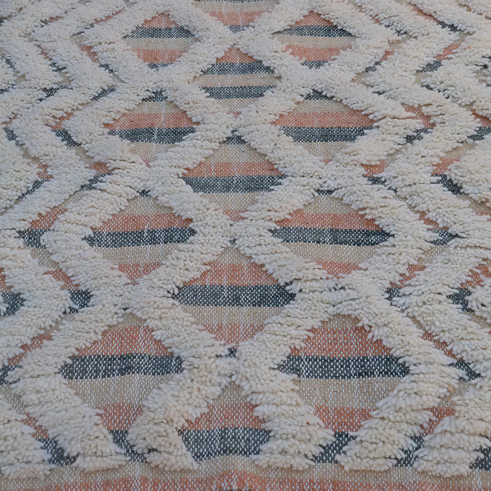 Moroccan custom rug from Beni Ourain, Wool, White