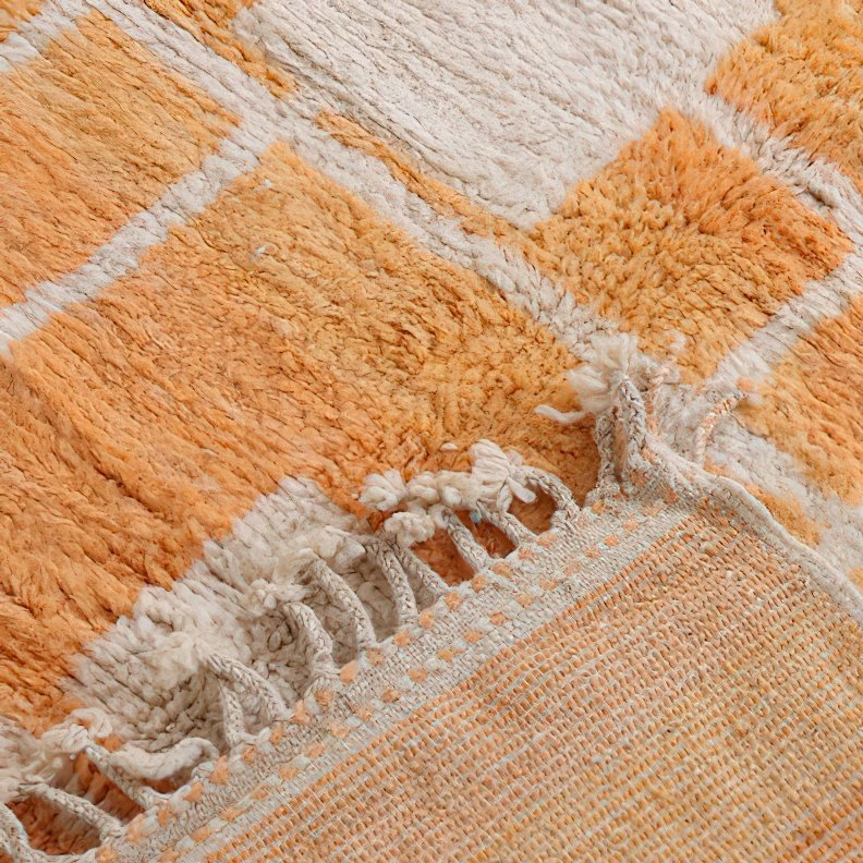 Moroccan custom rug from Beni Ourain, Wool, Yellow
