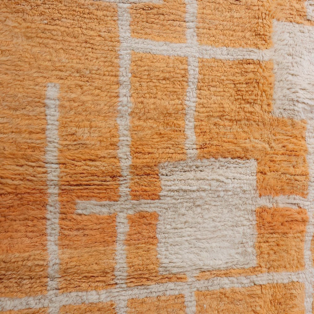 Moroccan custom rug from Beni Ourain, Wool, Yellow