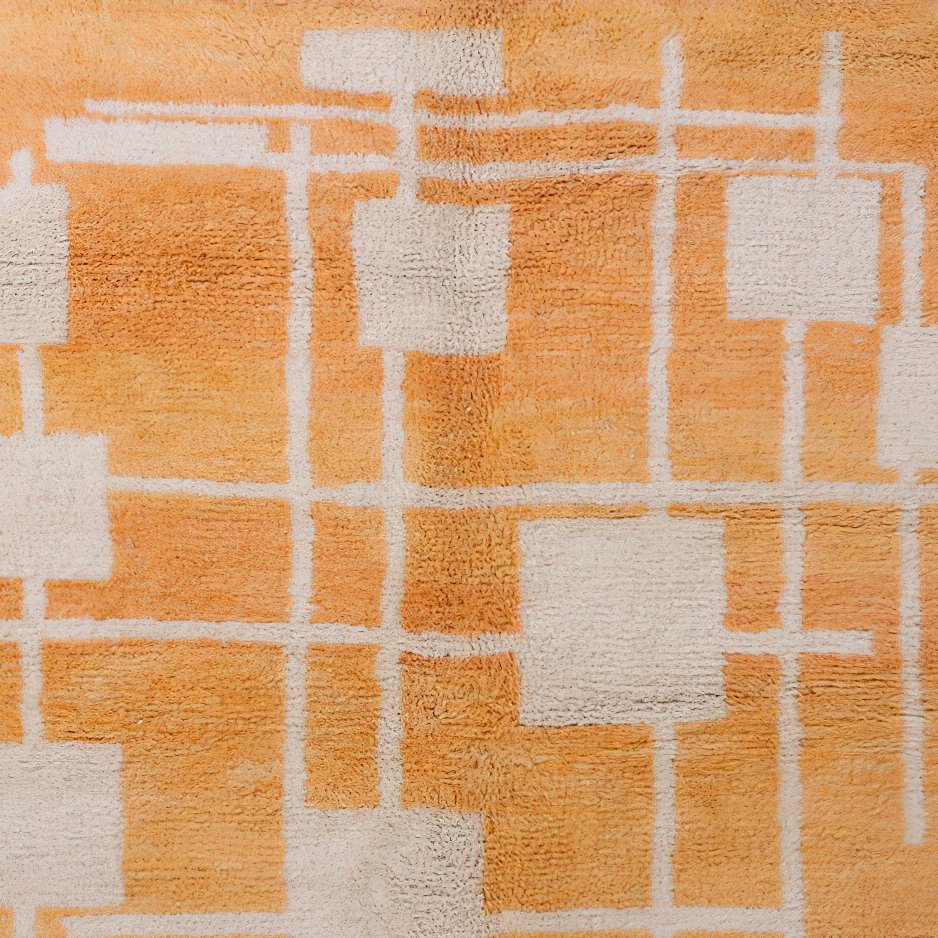 Moroccan custom rug from Beni Ourain, Wool, Yellow