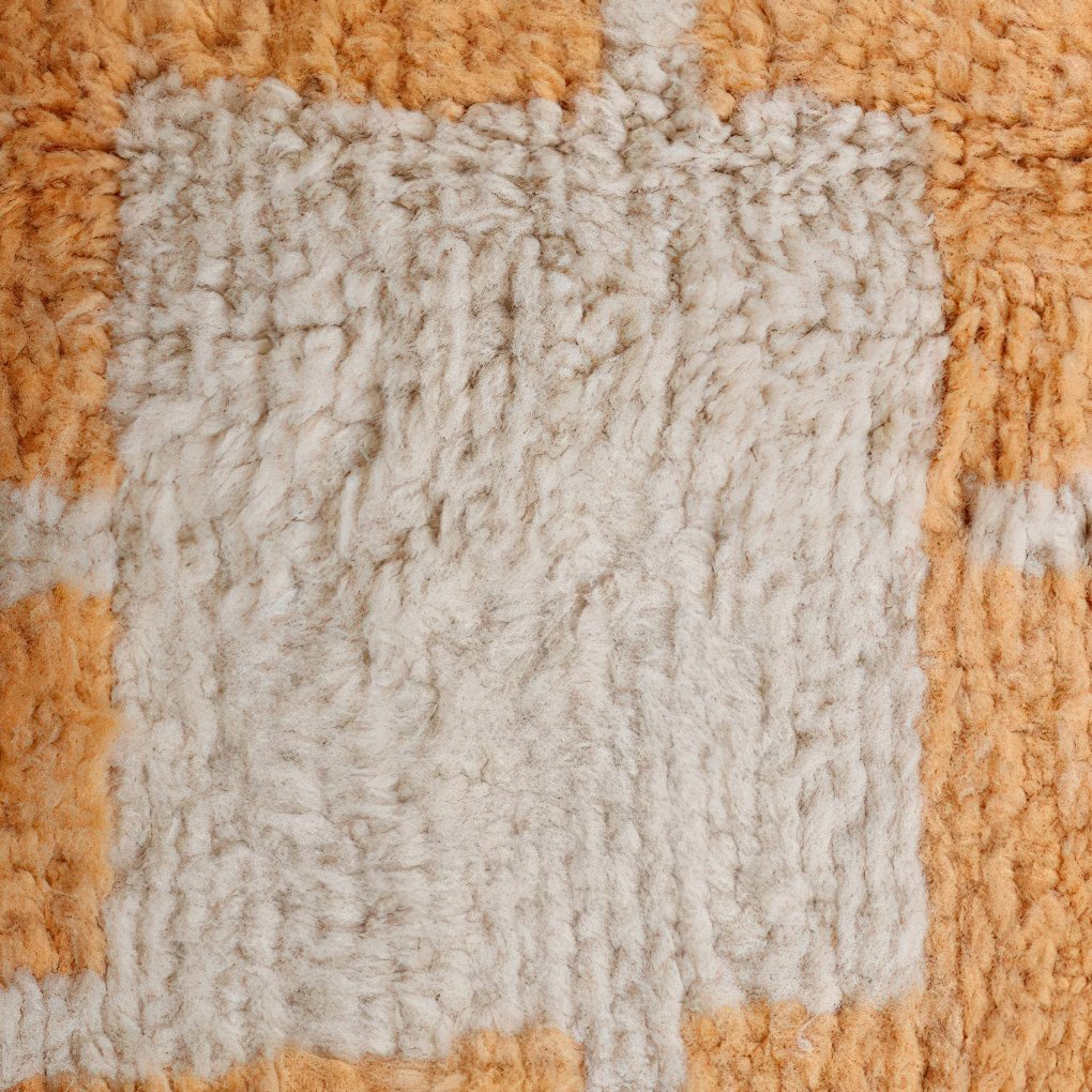Moroccan custom rug from Beni Ourain, Wool, Yellow