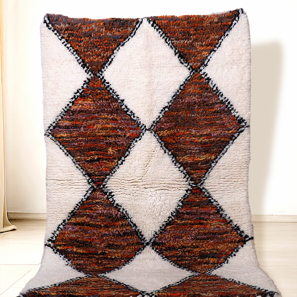 Moroccan custom rug from Beni Ourain, Wool, Colorful