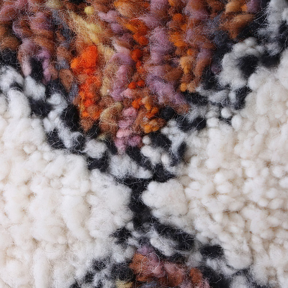 Moroccan custom rug from Beni Ourain, Wool, Colorful