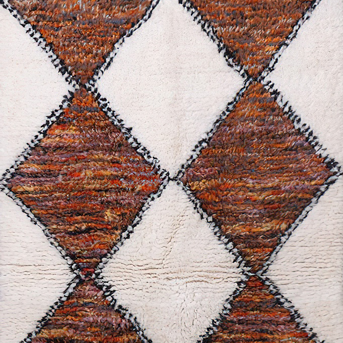 Moroccan custom rug from Beni Ourain, Wool, Colorful