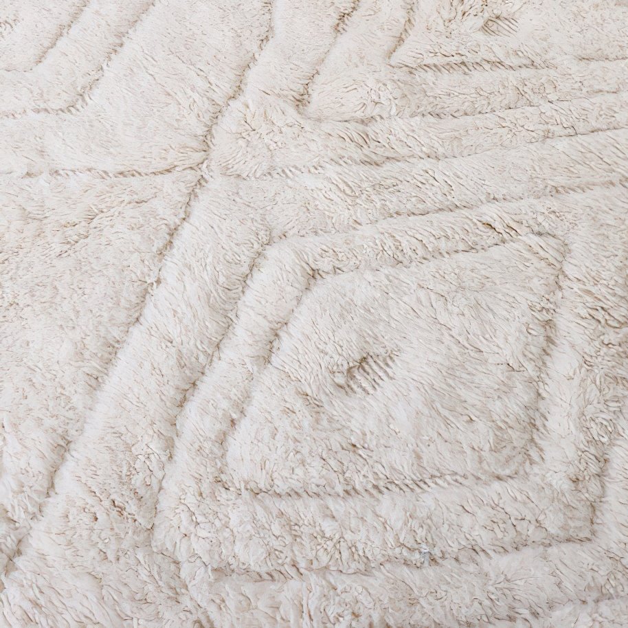 Moroccan custom rug from Beni Ourain, Wool, White