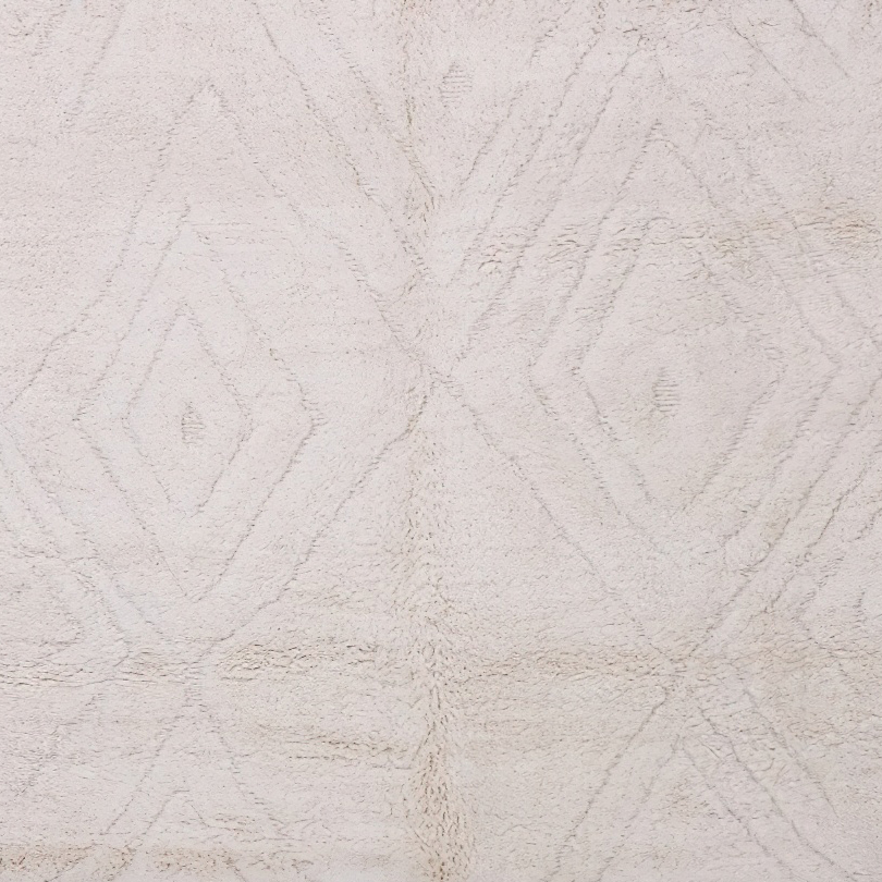 Moroccan custom rug from Beni Ourain, Wool, White